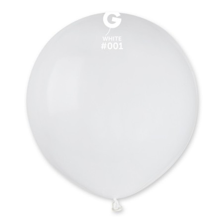 Palloncino in Lattice 19" G19 Bianco "White 001" 25pz Gemar Standard 19" G19