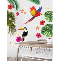 Adesivi da Parete Tropicali "Tropical Stickers" 21pz Pappagallo "Parrot"