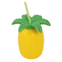 Bicchiere di Plastica 700ml Riutilizzabile sagomato Ananas Accessori Tavola Tropicali