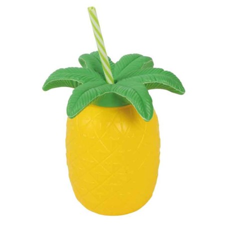 Bicchiere di Plastica 700ml Riutilizzabile sagomato Ananas Accessori Tavola Tropicali