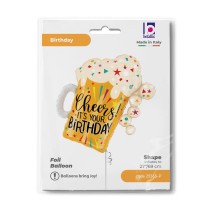 Palloncino in Foil 35" Super Shape Happy Birthday Boccale di Birra Happy Birthday Grabo