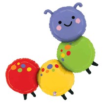 Palloncino in Foil 52" Super Shape Bruco Multicolor "Caterpillar" Animali Grabo