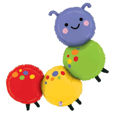 Palloncino in Foil 52" Super Shape Bruco Multicolor "Caterpillar" Animali Grabo