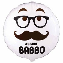 Palloncino in Foil 18" Bianco e Nero "Auguri Babbo" Palloncini e Addobbi Papà