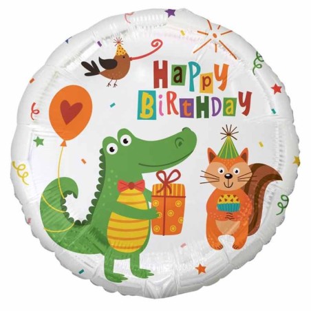 Palloncino in Foil 18" Happy Birthday Coccodrillo "Crocodile" Generico