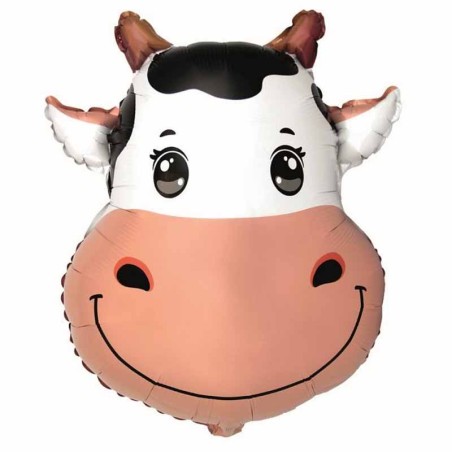 Palloncino in Foil 24" Super Shape Mucca "Cow Head" Animali (Fattoria e Domestici)