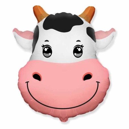 Palloncino in Foil 14" Mini Shape Mucca "Cow Head" Animali (Fattoria e Domestici)