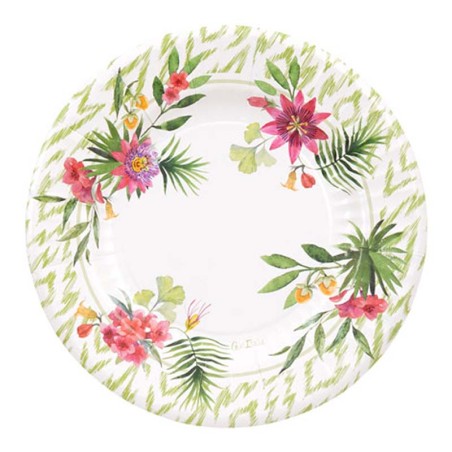 Piatto di Carta 21cm Tropicale "Passion Flowers" 8pz Passion Flowers