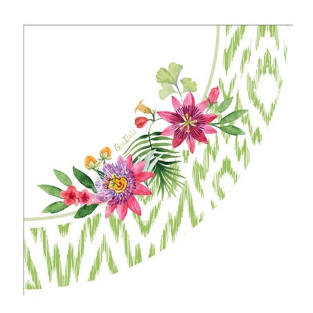 Tovagliolo di Carta Ø33cm Smerlato "Passion Flowers" 16pz Passion Flowers