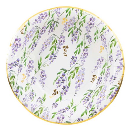 Piatto di Carta Fondo 24cm "Glicine" 8pz Glicine