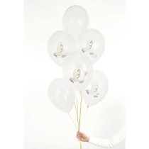 Palloncino in Lattice 12" Trasparente con Stampa Colomba "Dove" 6pz Comunione e Cresima