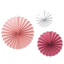 Rosoni Decorativi in Carta Mix Rosa 3pz Rosoni