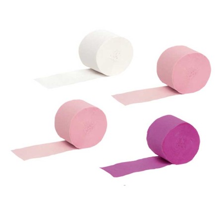 Rotolo in Carta Crespa Mix Rosa 25mt x 4pz Rotoli Carta Crespa