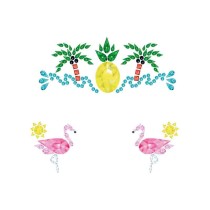 Gioielli Adesivi 3D con Pietre a Tema Tropicale 3pz Gioielli Adesivi