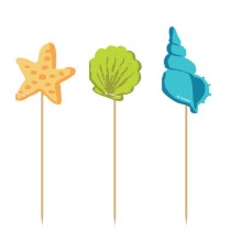 Picks Sagomati Tema Mare "Surf Party" 20pz Addobbi e Accessori Mare