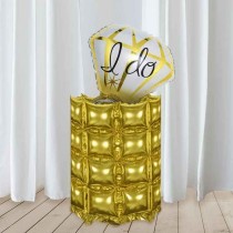 Balloon Waffle in Foil 36" Oro 92cm x 92cm Balloon Waffle Oaktree