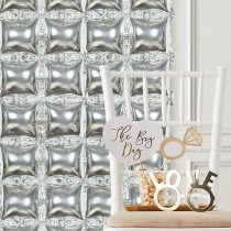 Balloon Waffle in Foil 36" Argento 92cm x 92cm Balloon Waffle Oaktree