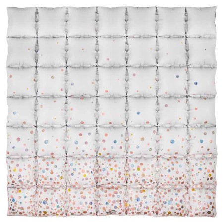 Balloon Waffle in Foil 36" Bianco con Pois Rose Gold 92cm x 92cm Balloon Waffle Oaktree