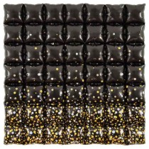 Balloon Waffle in Foil 36" Nero con Pois Oro 92cm x 92cm Balloon Waffle Oaktree