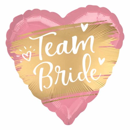 Palloncino in Foil 18" Cuore Rosa e Oro "Team Bride" Addio al Nubilato
