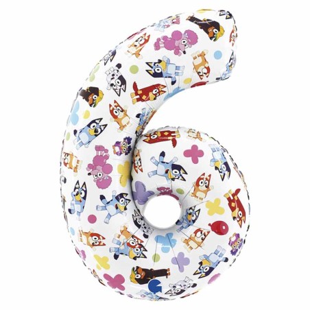 Palloncino in Foil 26" Numero 6 Bluey Personaggi Grabo
