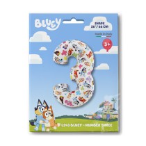 Palloncino in Foil 26" Numero 3 Bluey Personaggi Grabo