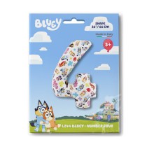 Palloncino in Foil 26" Numero 4 Bluey Personaggi Grabo