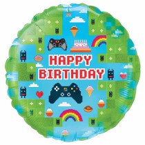 Palloncino in Foil 18" Happy Birthday Videogiochi "Blox Game" Palloncini in Foil Oaktree