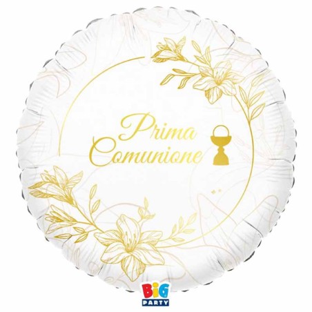Palloncino in Foil 18" Giglio Oro Prima Comunione "Elegant" Comunione e Cresima