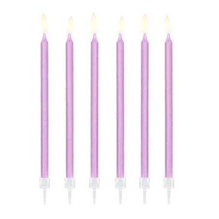 Candelina Stelo 14cm Lilla 12pz Candeline Stelo