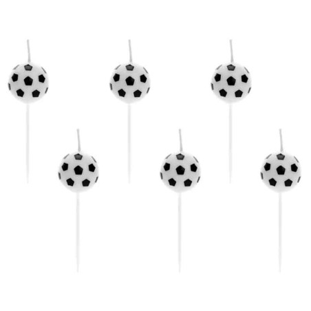 Candelina Pallone da Calcio 6pz Candeline Sagomate Fantasia