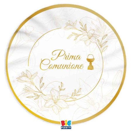 Piatto di Carta 25cm per Prima Comunione "Elegant" 6pz Prima Comunione "Elegant"
