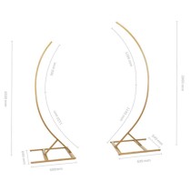Base con Struttura a Semiarco in Metallo Oro 2pz Strutture Per Allestimenti