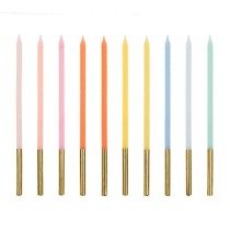 Candelina Stelo 14cm Multicolor Pastello 10pz Candeline Stelo