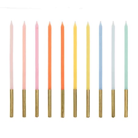 Candelina Stelo 14cm Multicolor Pastello 10pz Candeline Stelo