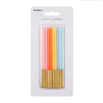 Candelina Stelo 14cm Multicolor Pastello 10pz Candeline Stelo