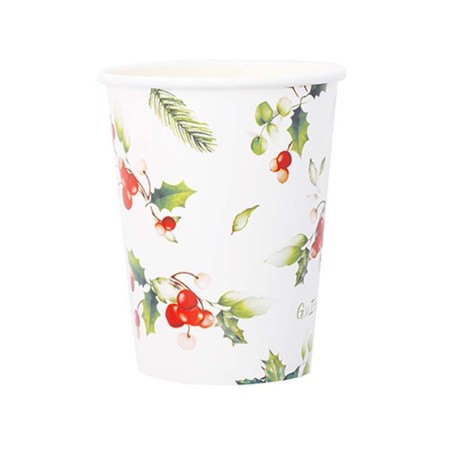 Bicchiere di Carta 250ml "Christmas Greetings" 8pz Christmas Greetings