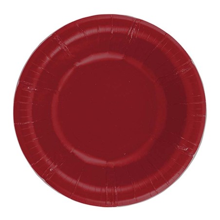 Piatto di Carta Fondo 24cm Rosso Rubino 8pz Rosso Rubino