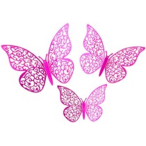 Farfalle Intagliate 3D Fucsia Metallizzato 12pz Decorazioni Oaktree