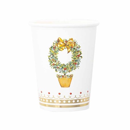 Bicchiere di Carta 250ml "Joyeux Noel" 8pz Joyeux Noel