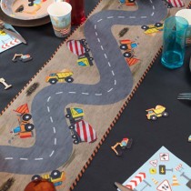 Runner decorato Costruzioni Stradali 5mt Festa Tema Costruzioni Stradali