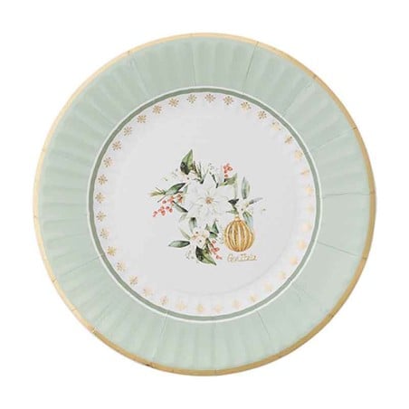 Piatto di Carta 21cm "Neige De Noel" 8pz Neige De Noel