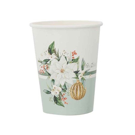 Bicchiere di Carta 250ml "Neige De Noel" 8pz Neige De Noel