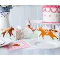 Box Porta Snack o Dolci in Cartoncino con Cavalli 3pz Festa Tema Cavallo "Horse"