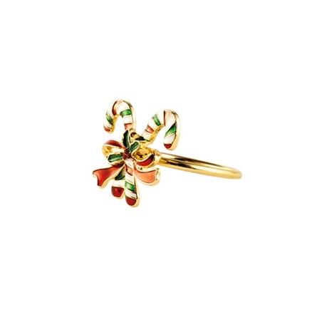 Portatovagliolo in Metallo Candy Cane 4cm Accessori Tavola Natale e Capodanno