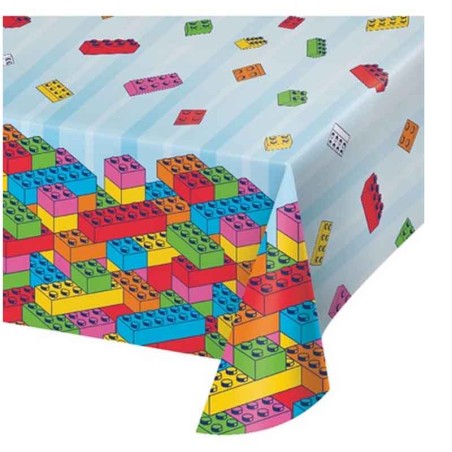 Tovaglia di Plastica 137x274cm Mattoncini Multicolor "Block Bash" Mattoncini Colorati