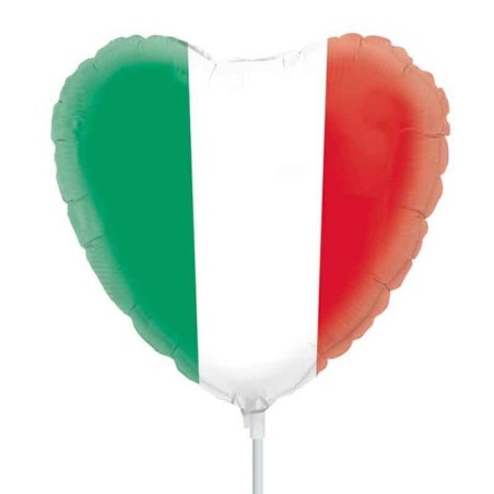 Palloncino in Foil 9" Mini Shape Cuore Bandiera dell'Italia Sport