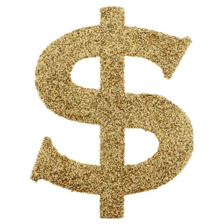 Confetti di Carta sagomati Simbolo del Dollaro Oro Glitter 6pz Casinò