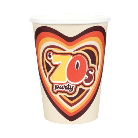 Bicchiere di Carta 270ml Party Anni '70 10pz Anni '70
