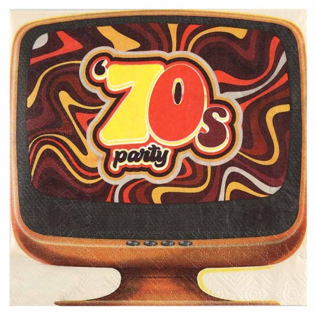 Tovagliolo di Carta 33x33cm Party Anni '70 20pz Anni '70